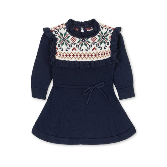 Organic Ruffle Collar Sweater Dress | Scottish Snowflake