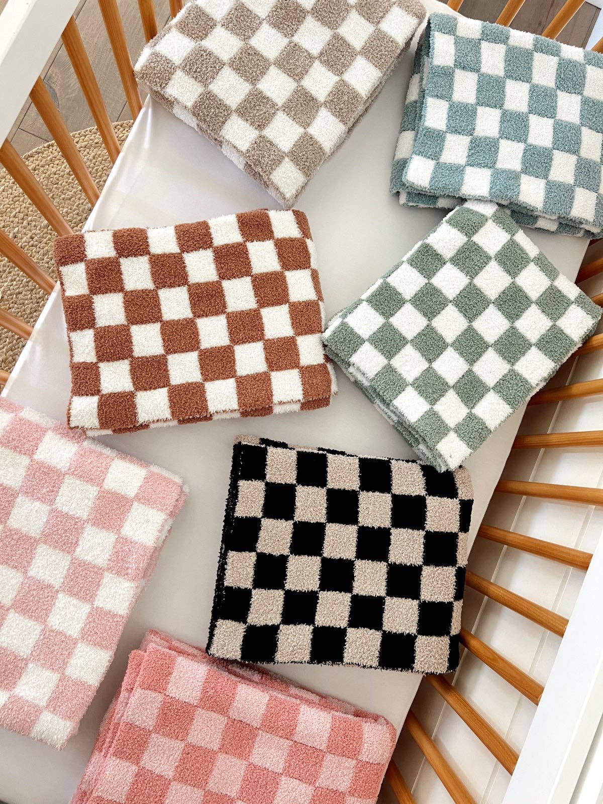 Phufy® Bliss Checkerboard Blanket | Powder