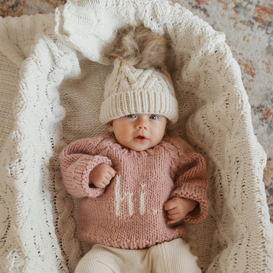 hi. Crew Neck Sweater | Rosy Pink