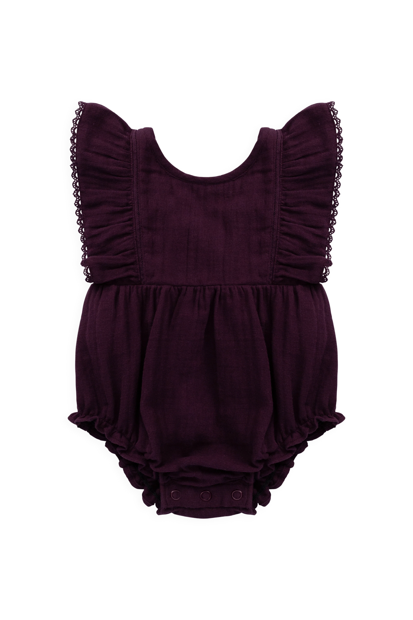 Organic Cotton Muslin Beatrice Romper | Fig