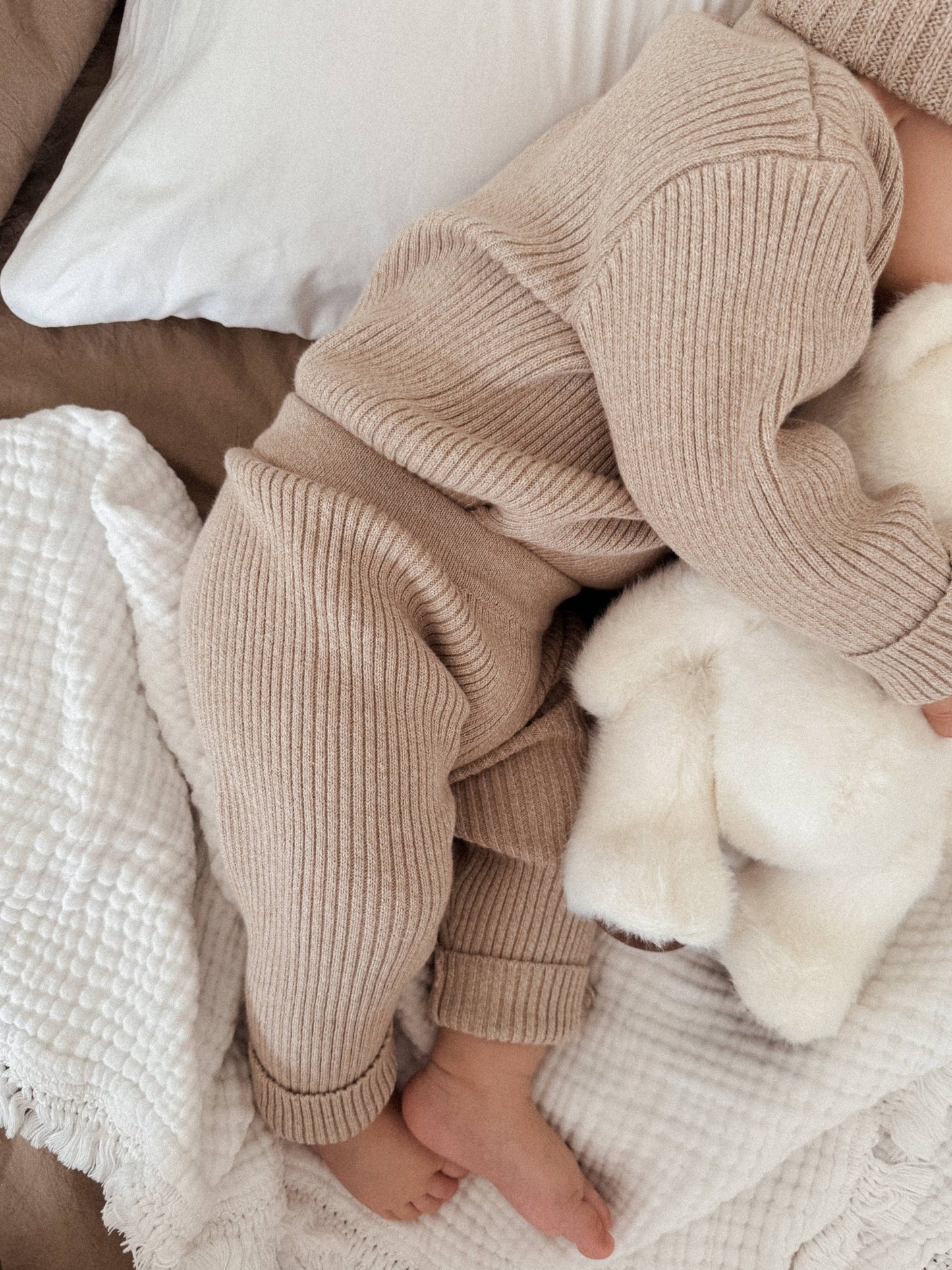 Baby Rib Leggings : Heather Beige