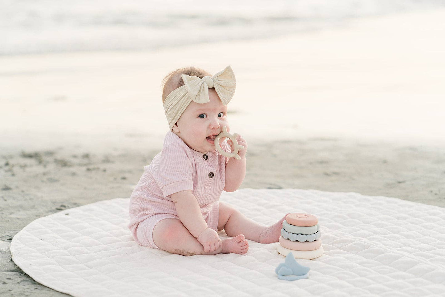 Classic Silicone Stacking Teething Ring Toy | Easter Basket