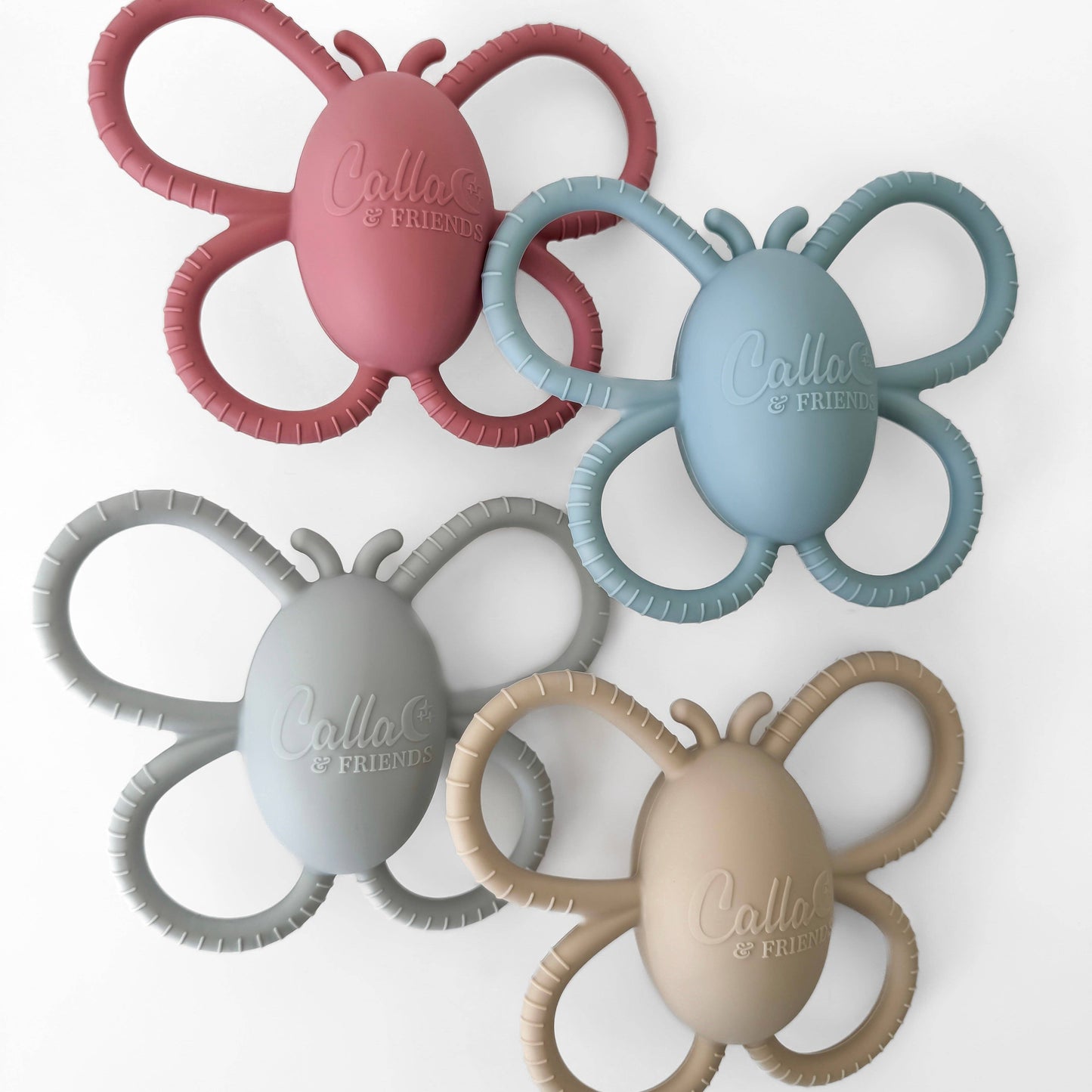 Silicone Butterfly Rattle Teether | Petal Pink