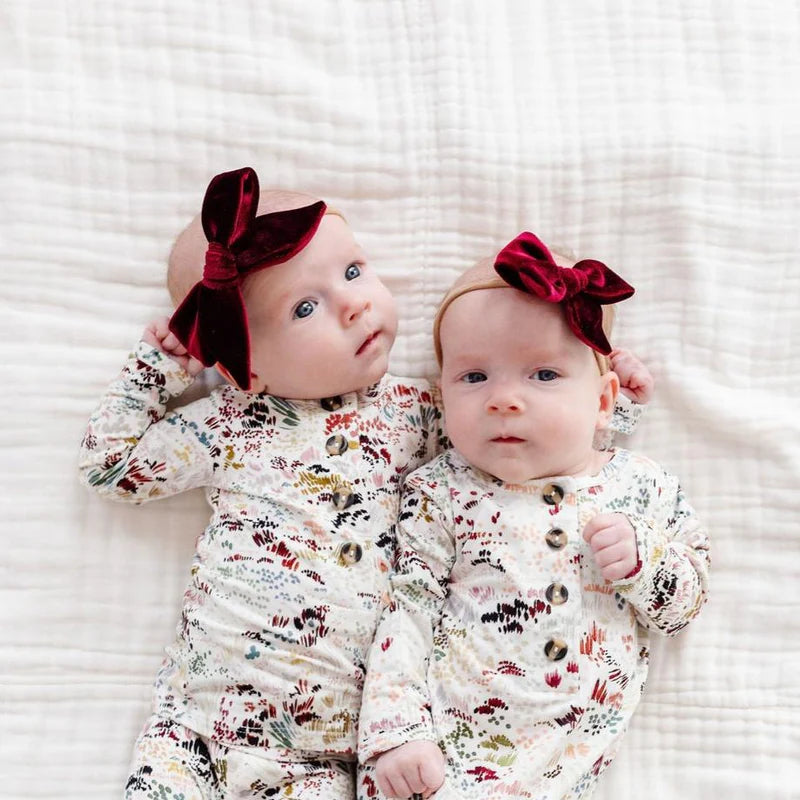 Velvet Bow Nylon Headband 3-Pack | Wine