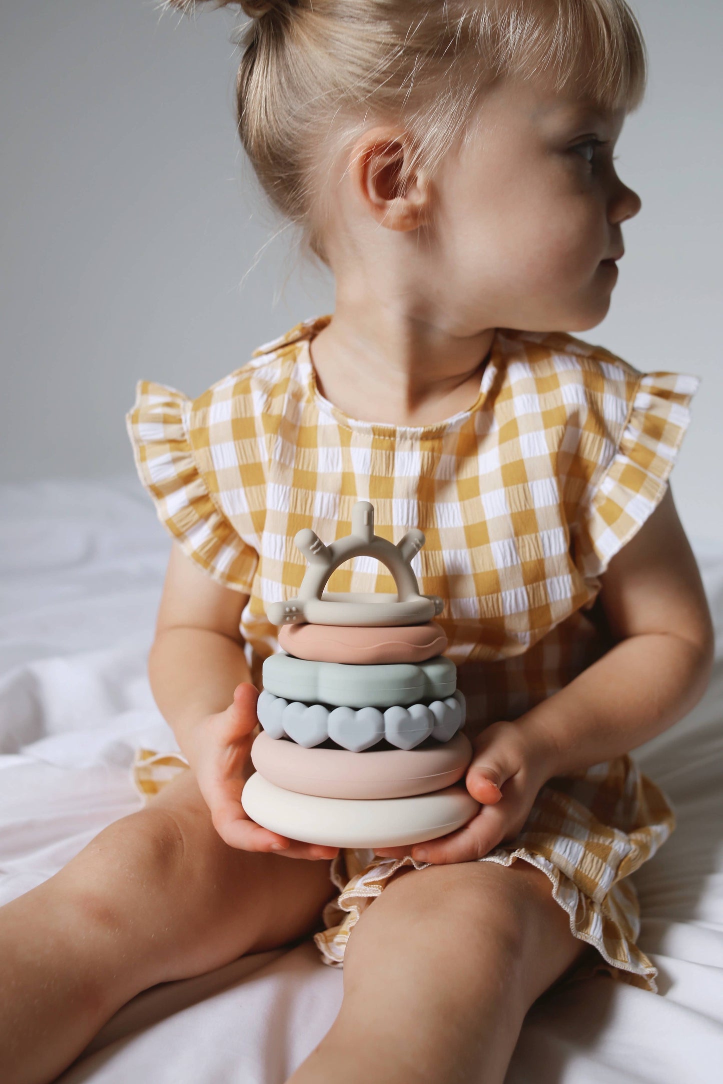 Classic Silicone Stacking Teething Ring Toy | Easter Basket