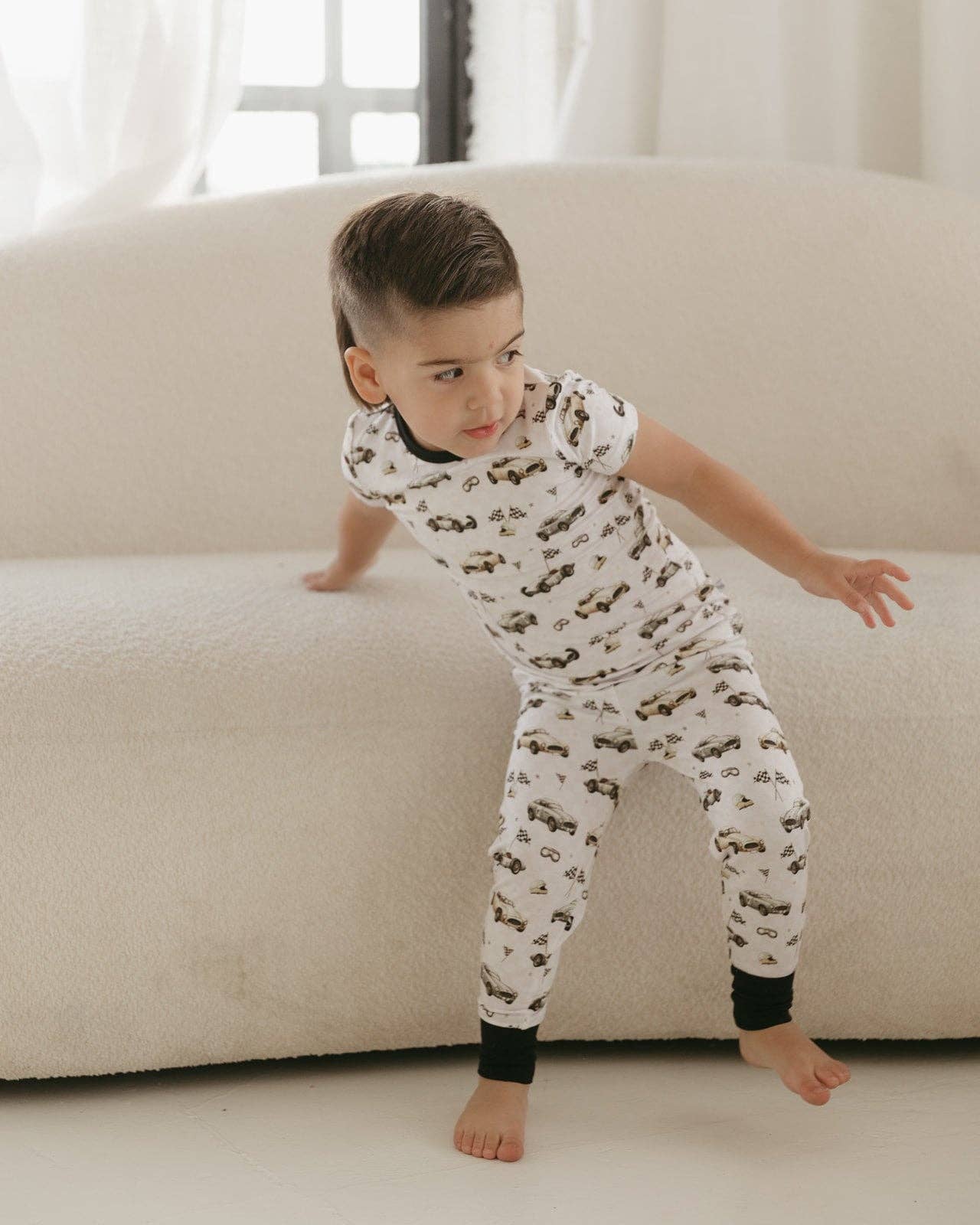 Bamboo Short Sleeve Pajama Set | Race Car