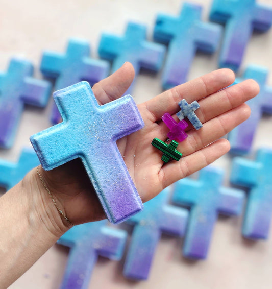 Cross Bath Bomb - with stone cross inside!