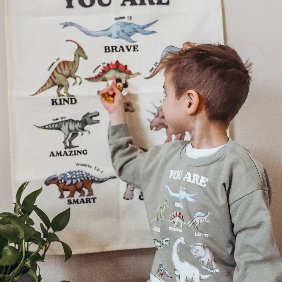 Dino Affirmation Words | Wall Canvas