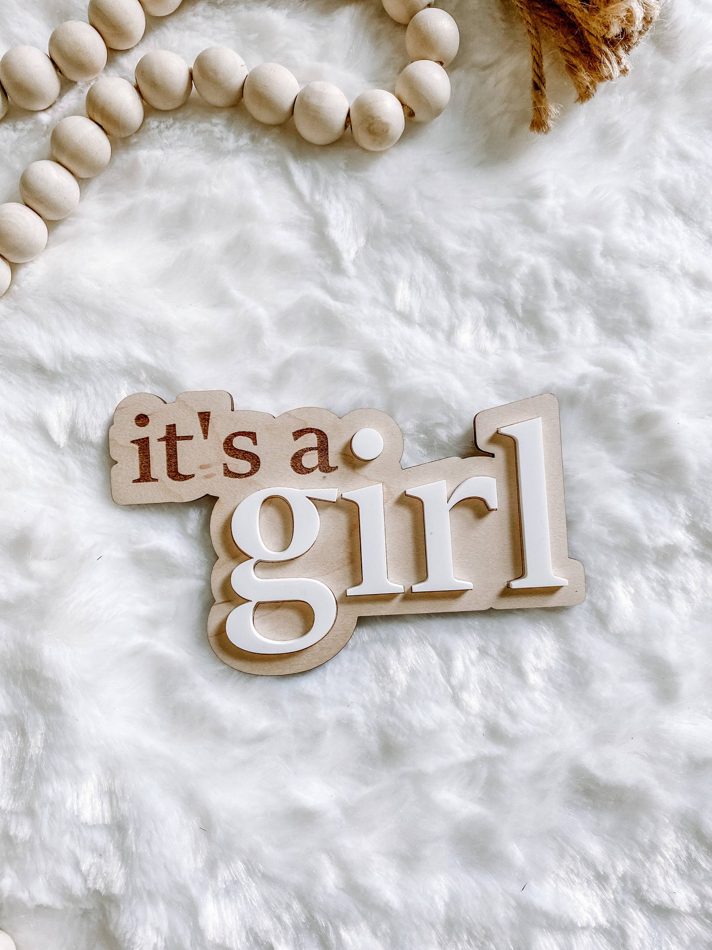 It’s a Girl Gender Reveal Announcement Sign: White