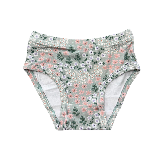 Babysprouts Girl's Underwear: Aqua Grey Floral