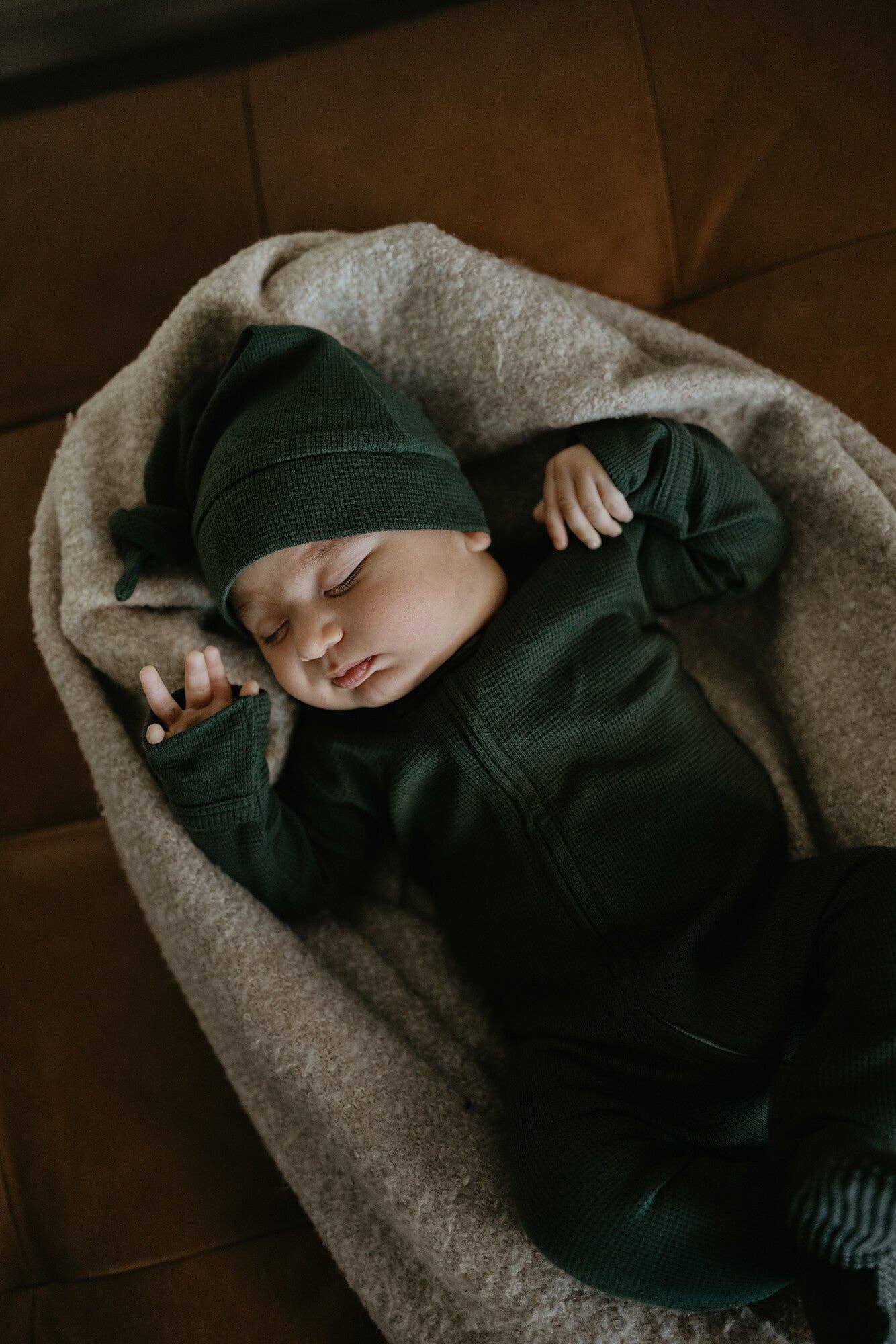 Evergreen | Organic Thermal Zipper Footie