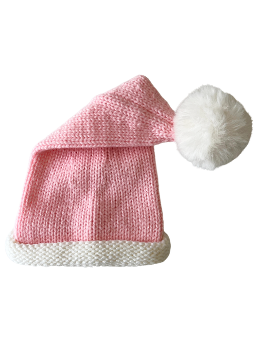 Santa Knit Hat, Pink: XS (0 - 3 mo.)
