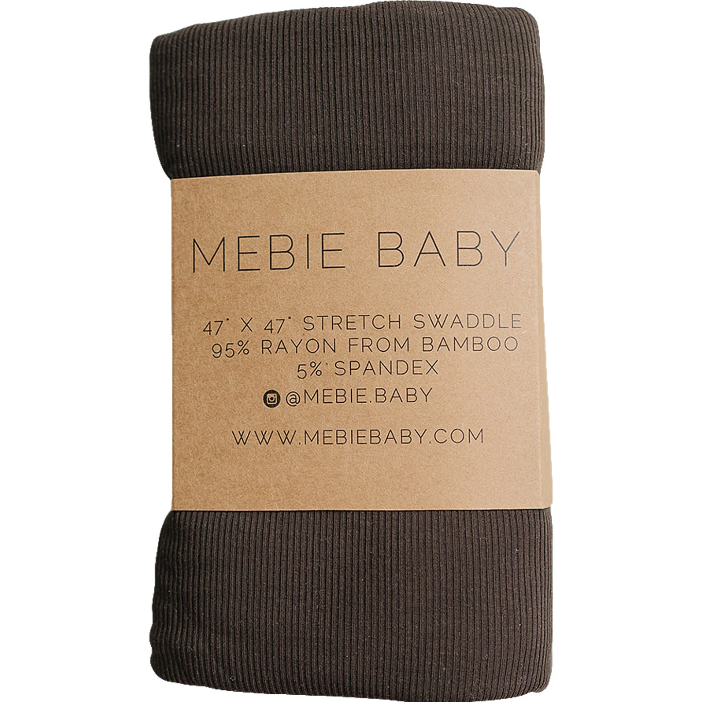 Brown Ribbed Bamboo Stretch Swaddle