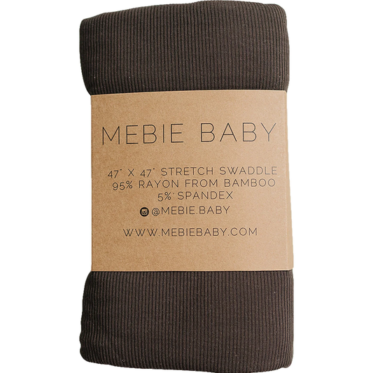 Brown Ribbed Bamboo Stretch Swaddle