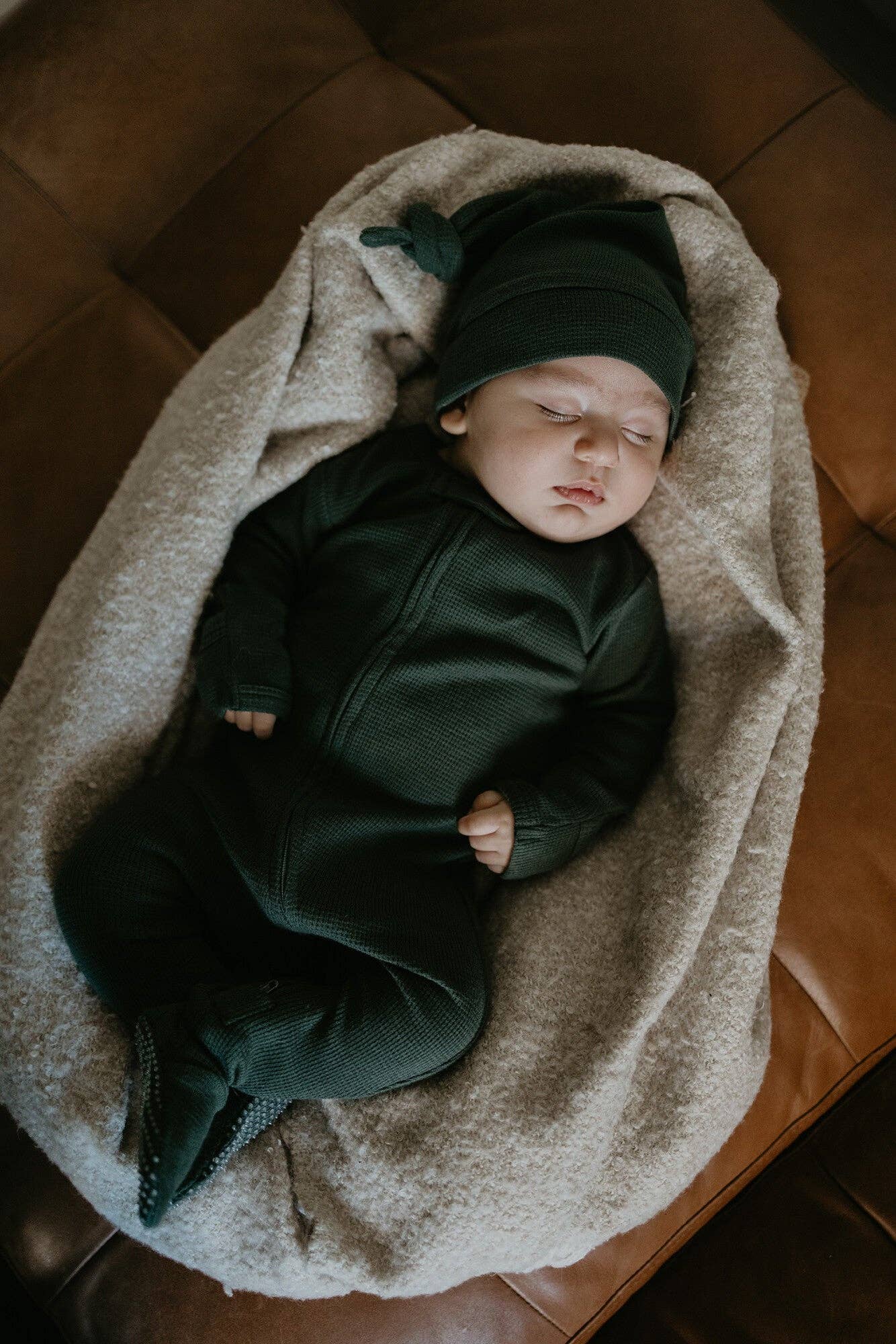 Evergreen | Organic Thermal Zipper Footie