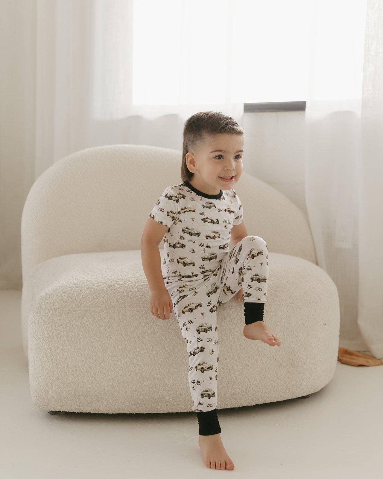 Bamboo Short Sleeve Pajama Set | Race Car