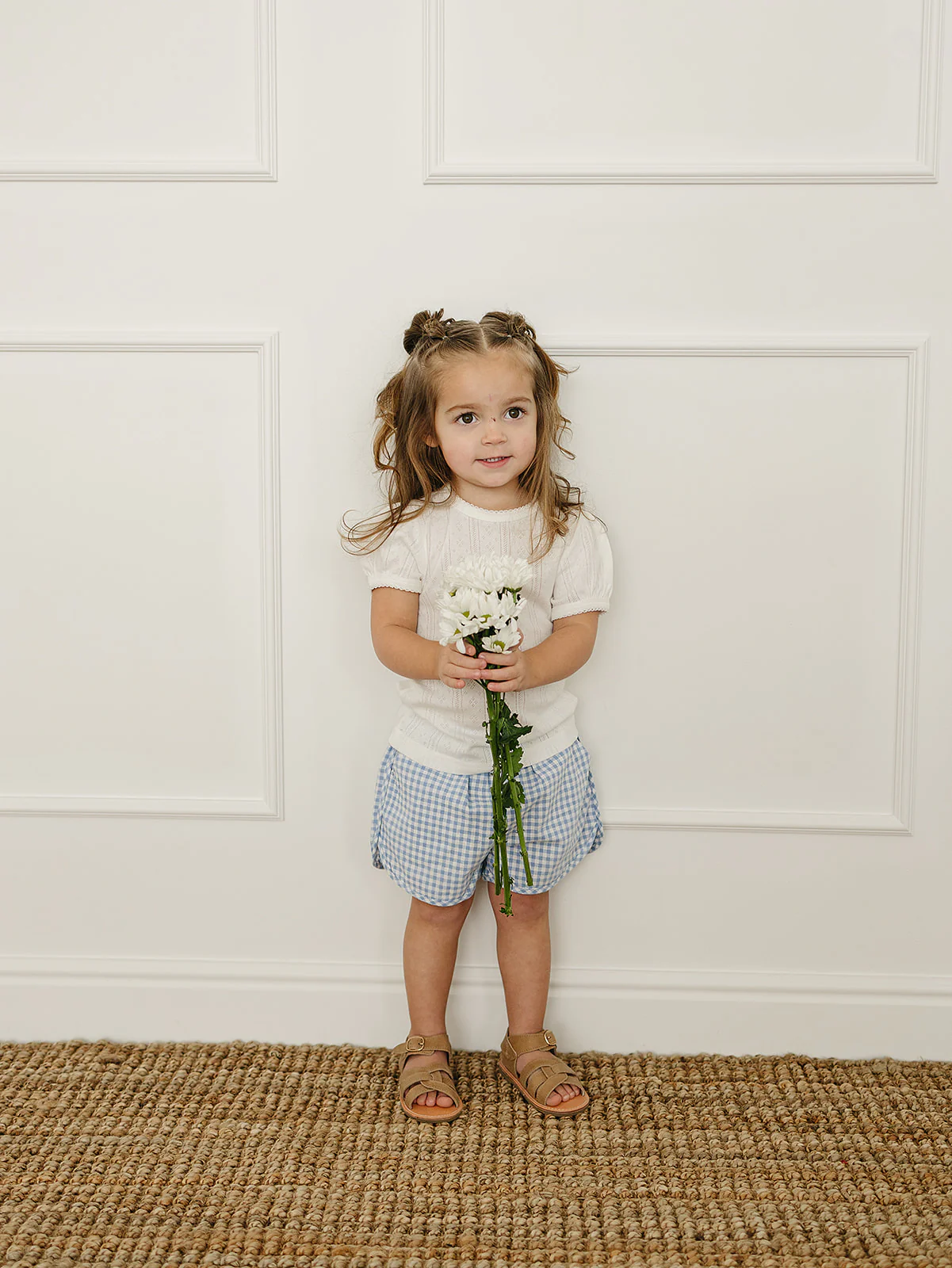White Pointelle Tee