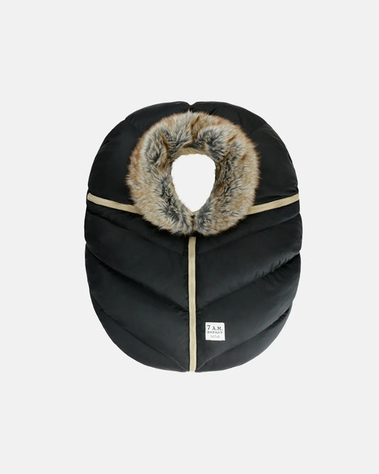 Tundra Car Seat Cocoon | Black Faux Fur