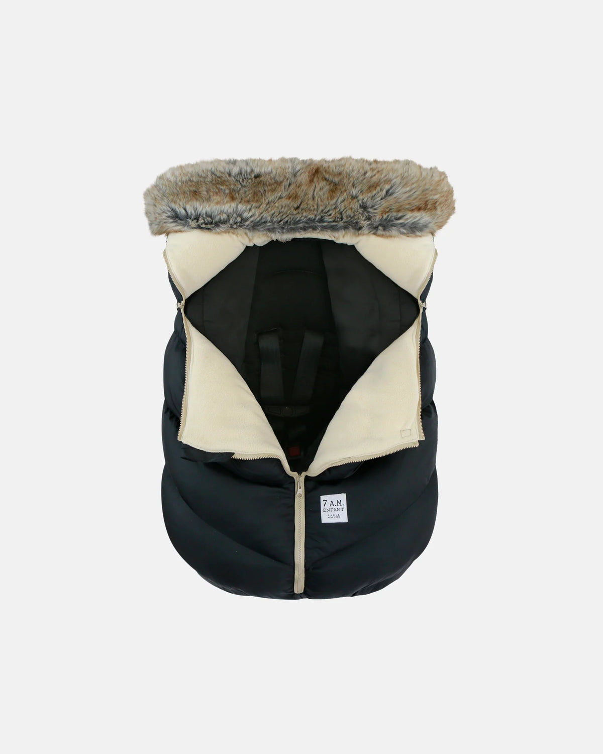 Tundra Car Seat Cocoon | Black Faux Fur