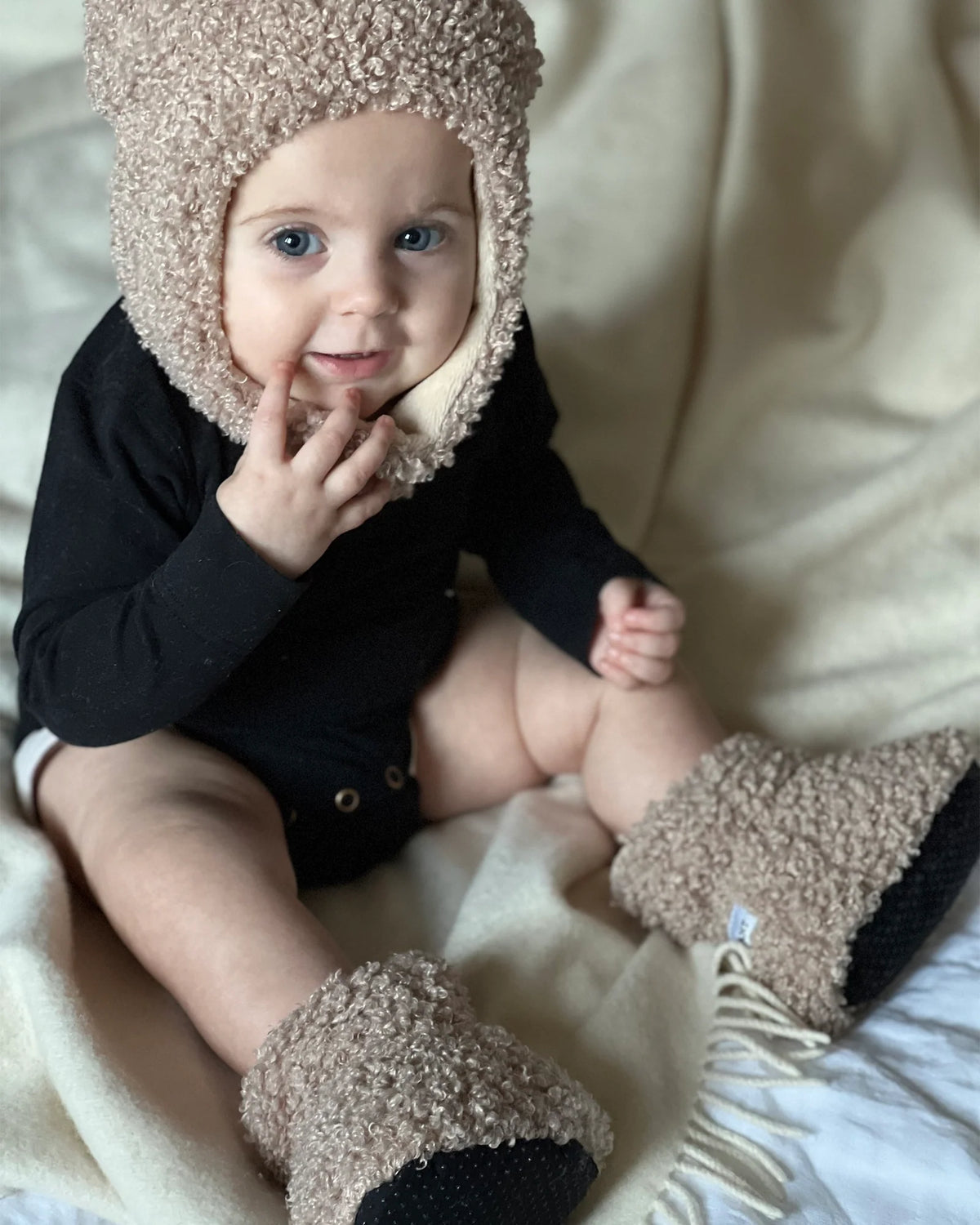 Teddy Baby Booties | Oatmeal