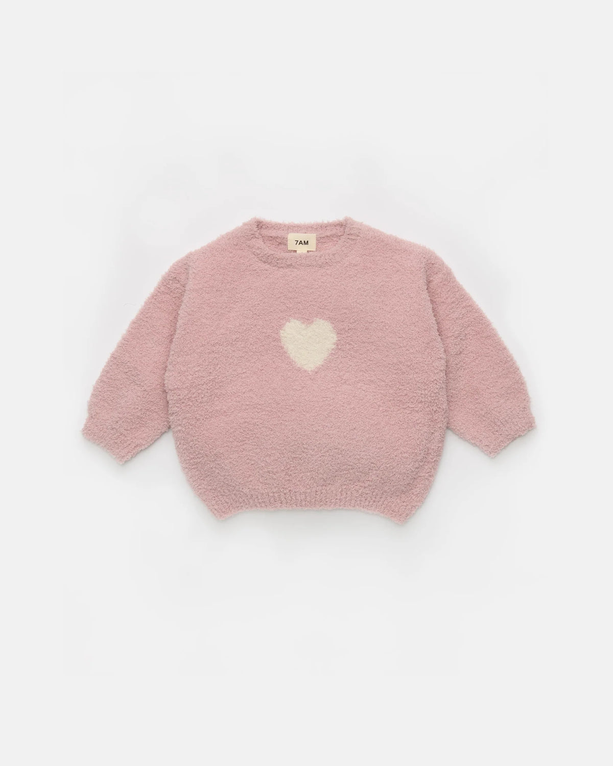 Fuzzy Heart Boxy Sweater | Ash Rose