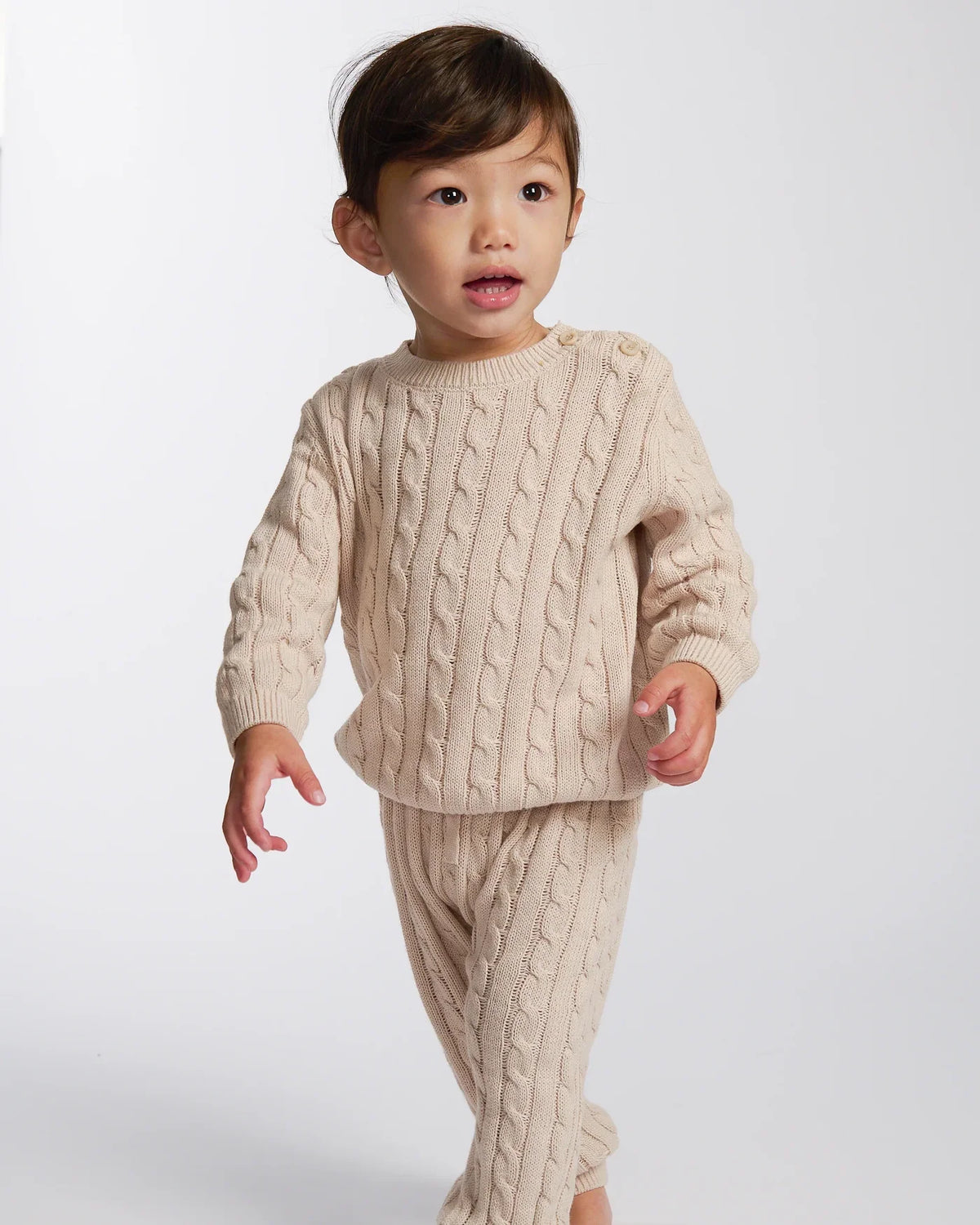 Chunky Cable Cotton Set | Wheat