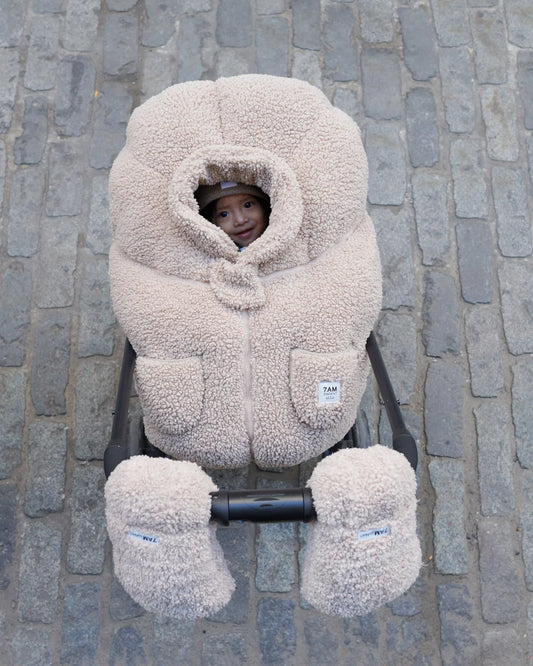 Teddy Car Seat Cocoon | Oatmeal