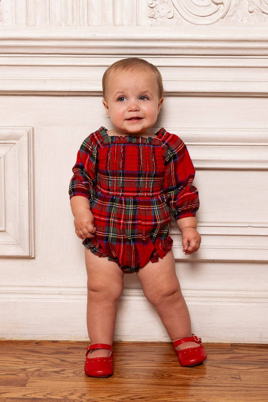 Madeline Romper | Holiday Plaid
