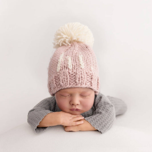 hi. Hand Knit Beanie Hat | Rosy Pink