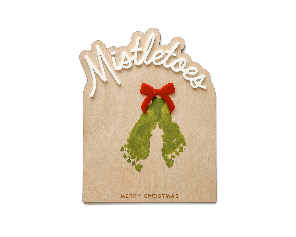 DIY Mistletoes Footprint | First Christmas Keepsake