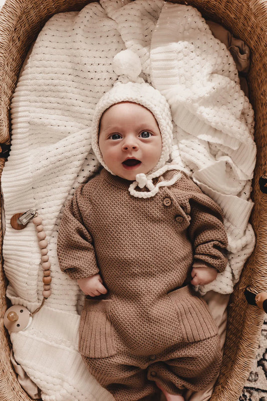 Chunky Knit Bonnet | White