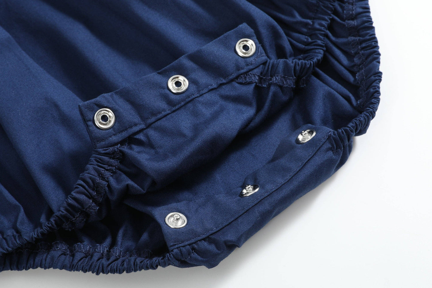 Nativity Smocked Ruffle Romper | Navy Blue (18-24M)