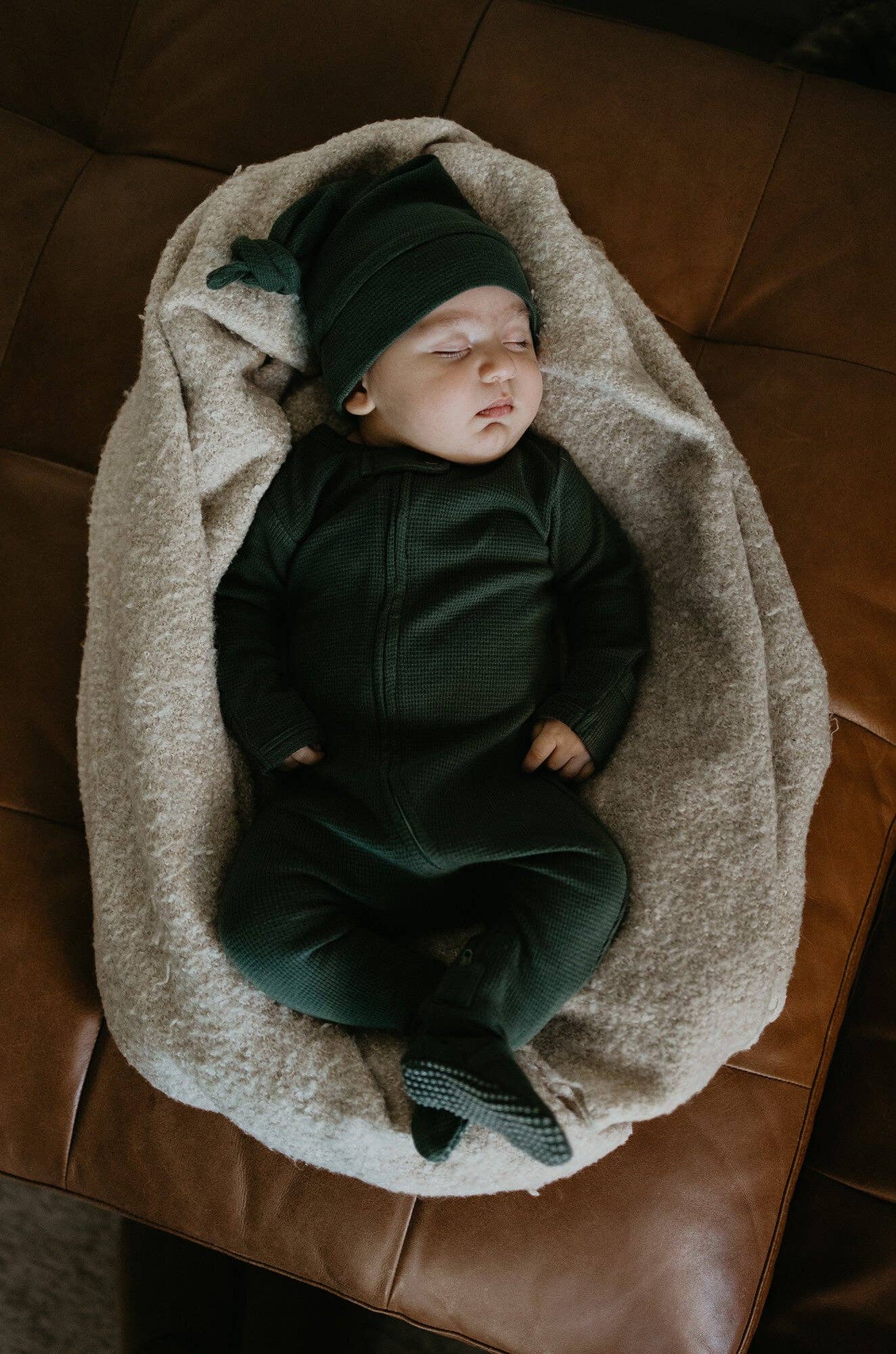 Evergreen | Organic Thermal Zipper Footie