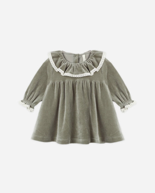 Velour Baby Dress | Spruce