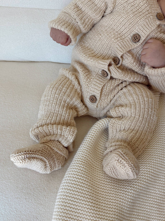 Classic Knit Booties | French Cream