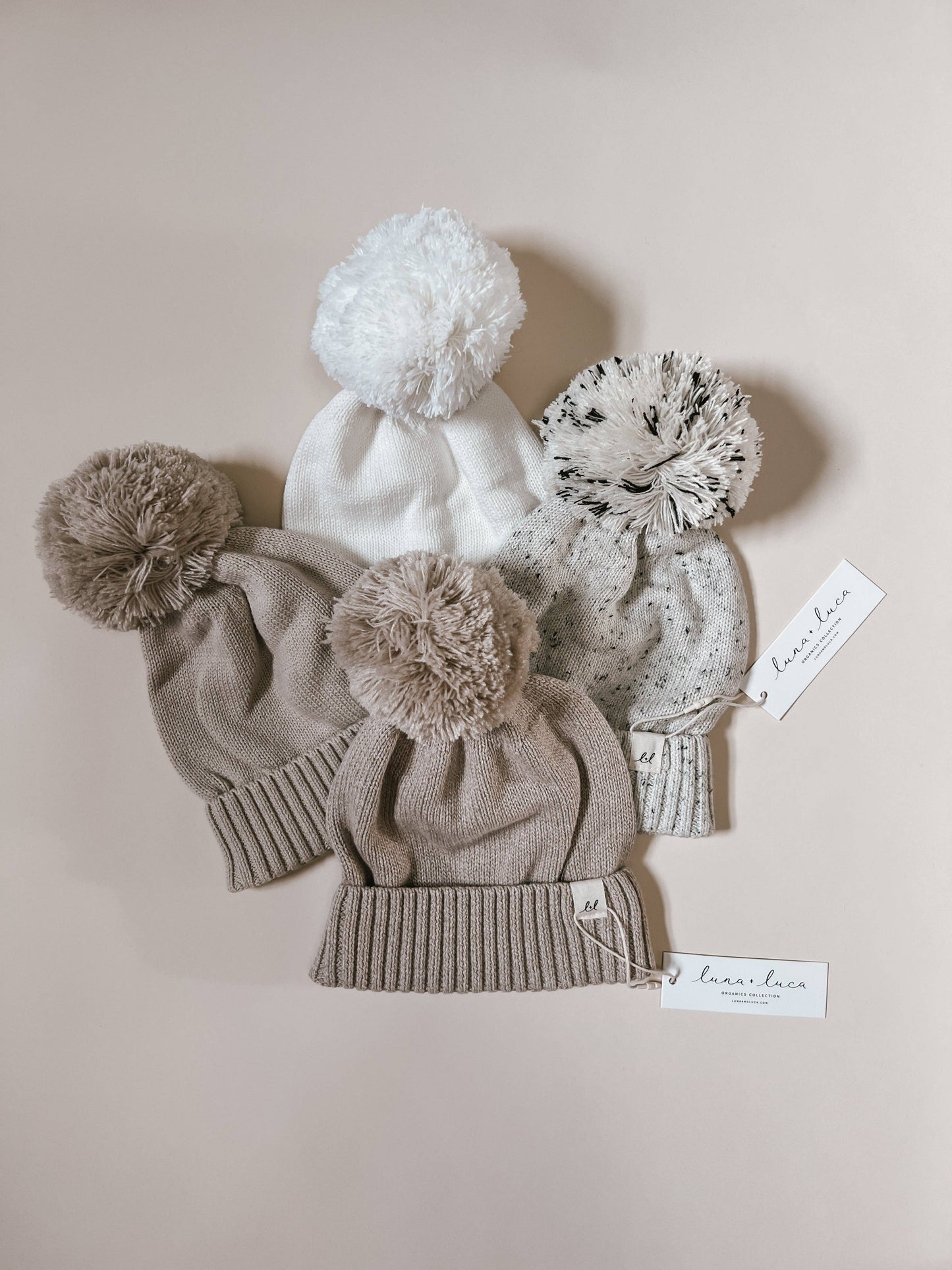 Luna + Luca Pom Beanie | White