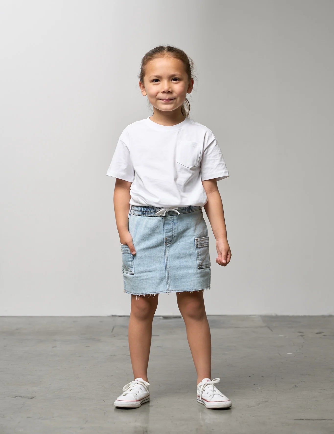 Cargo Denim Skirt | Light Wash