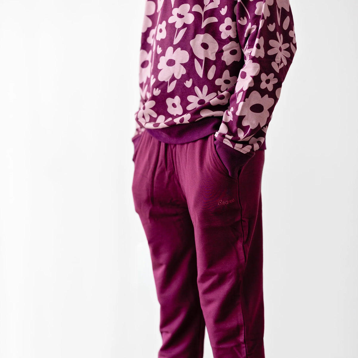 Bamboo French Terry Joggers | Deep Plum