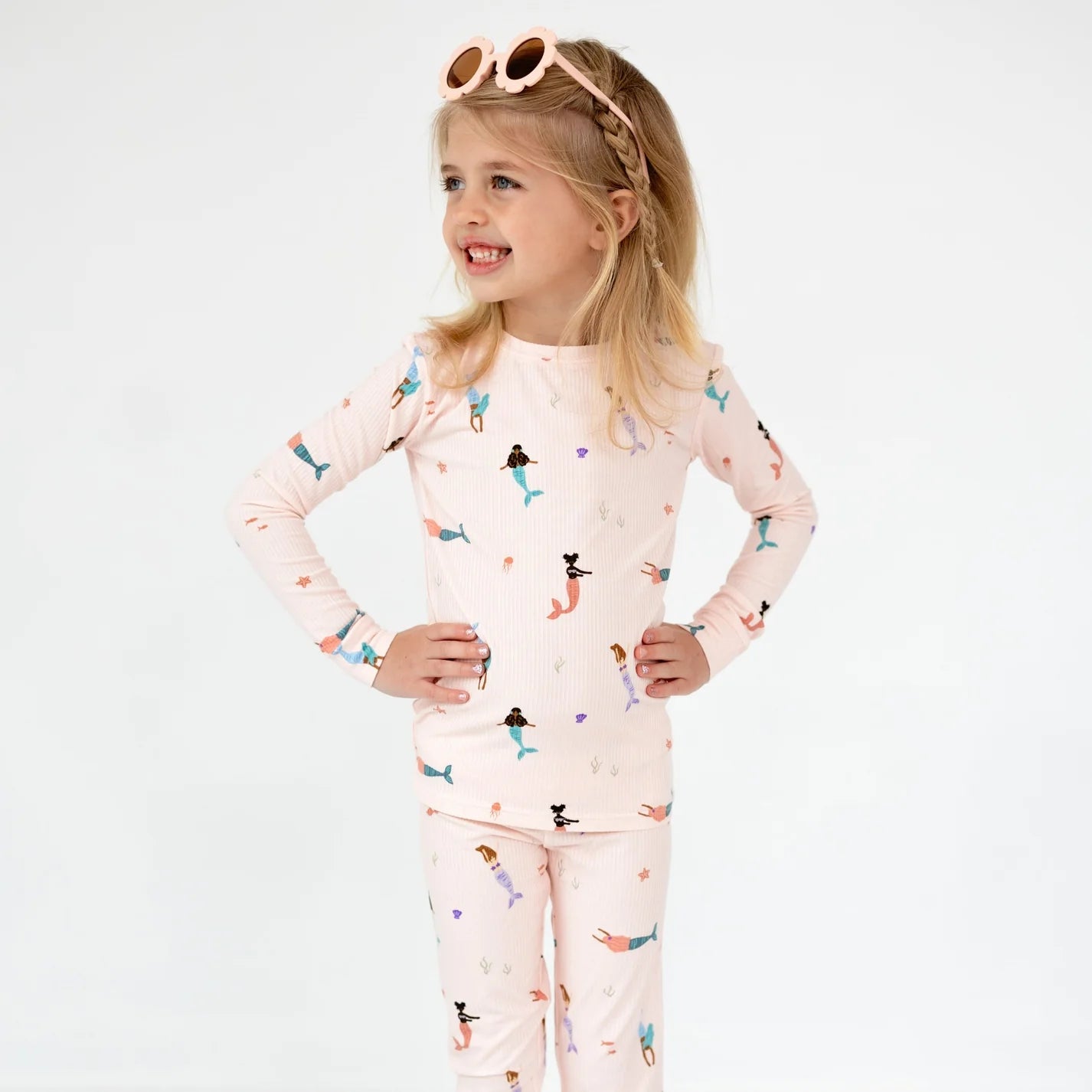 Bamboo Pajama Set | Mermaids (Ribbed)