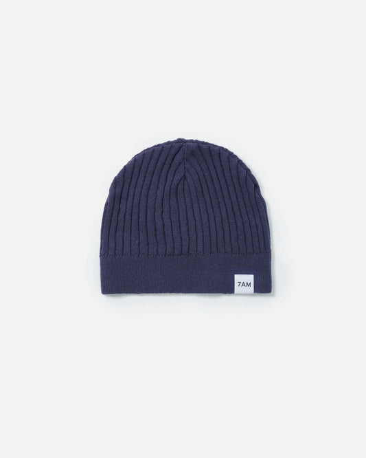Cotton Ribbed Beanie | Navy