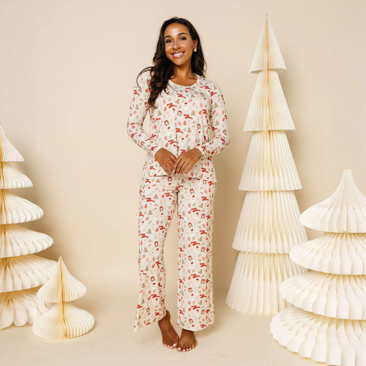 Women's Lounge Wide Leg Pants | Mistletoe