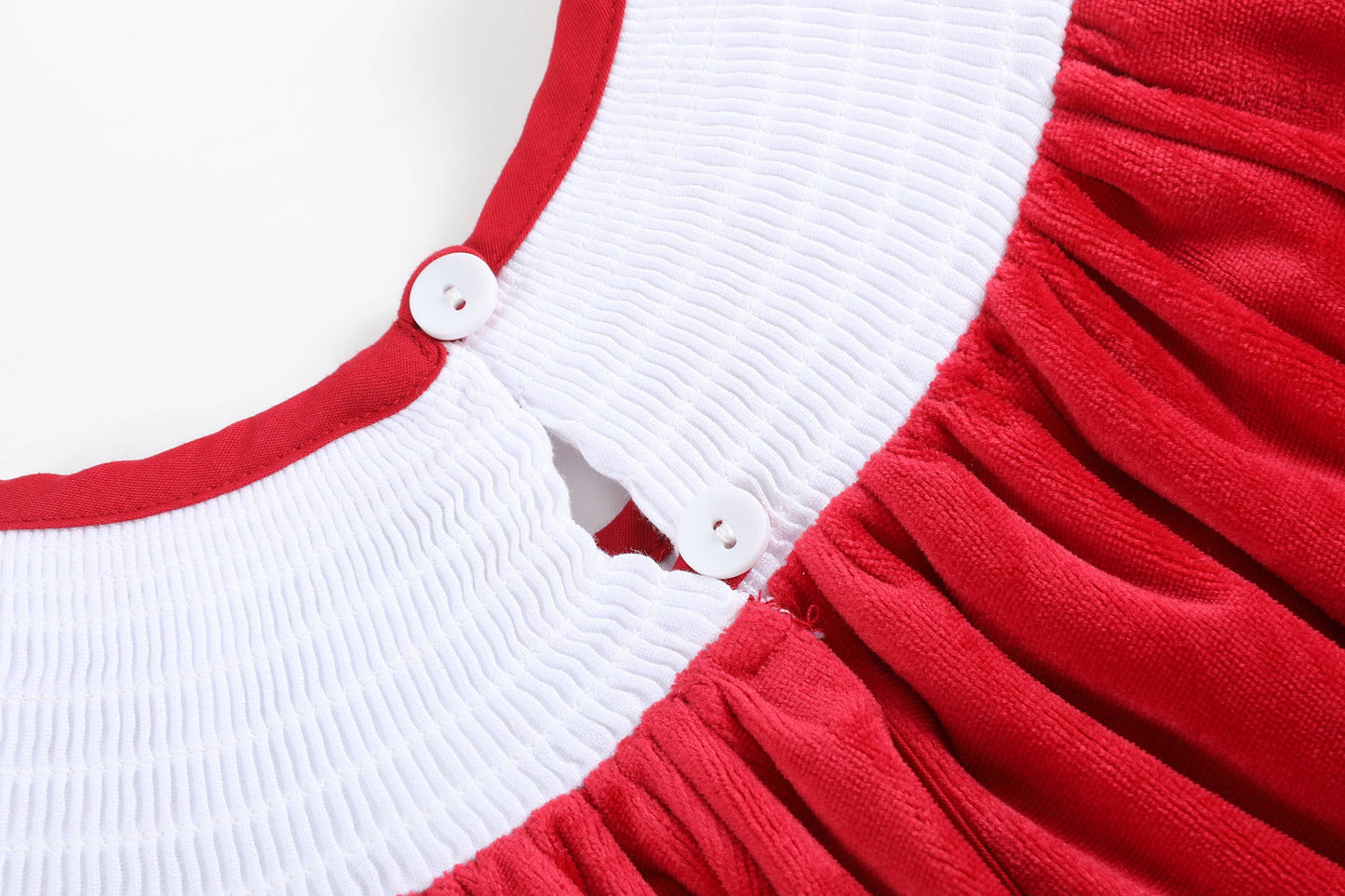 Nativity Smocked Bishop Dress | Red Velvet