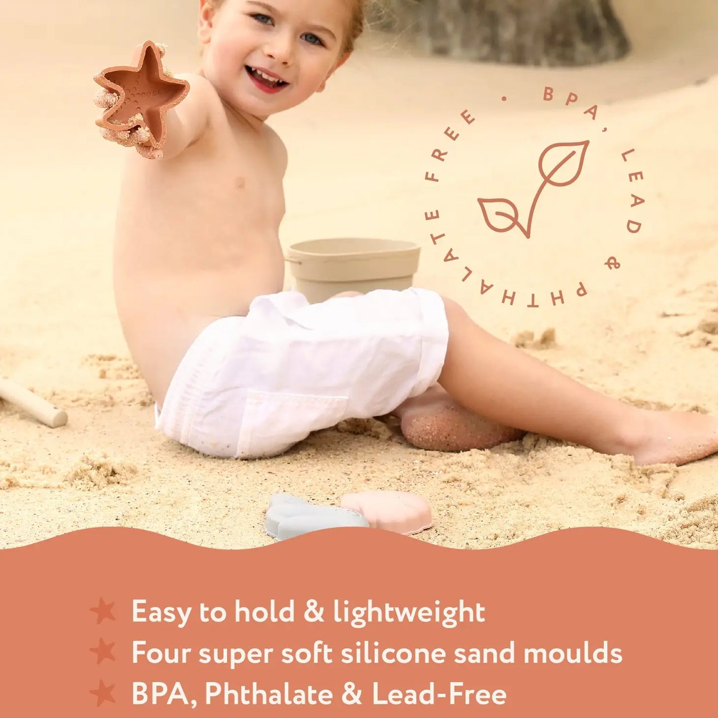 Silicone Beach and Sand Toys, 6-Piece Set | Multiple Colors