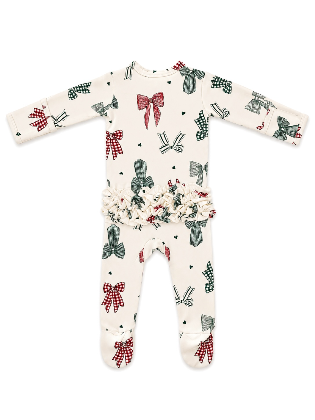 2-Way Zip Ruffle Footie | Country Christmas Bows