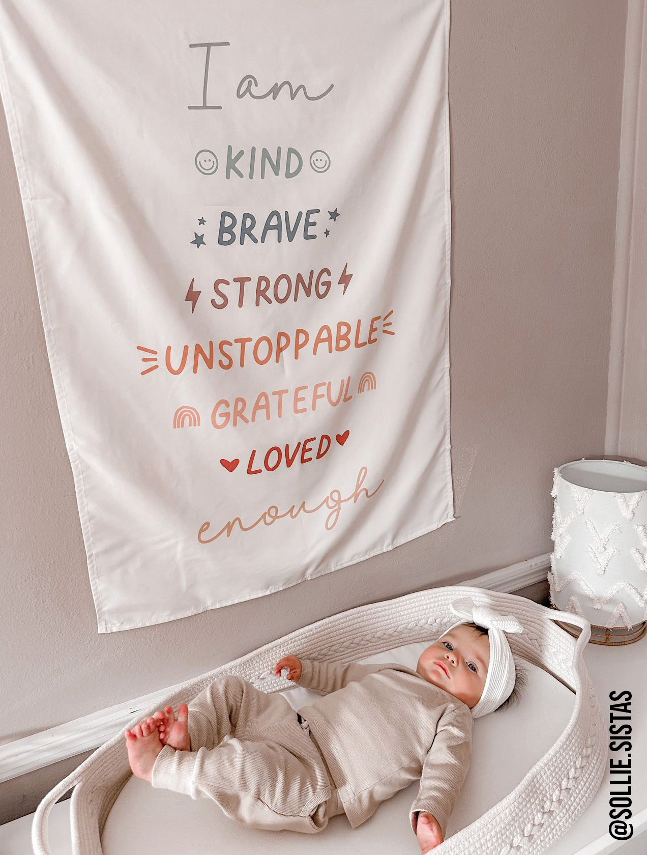 Affirmations Banner (Muted Rainbow) | Kids Wall Hanging