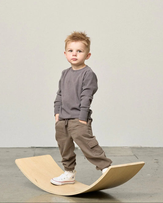Cotton Twill Cargo Jogger | Mushroom