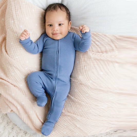 Slate Footed Sleeper | 2-Way Zipper