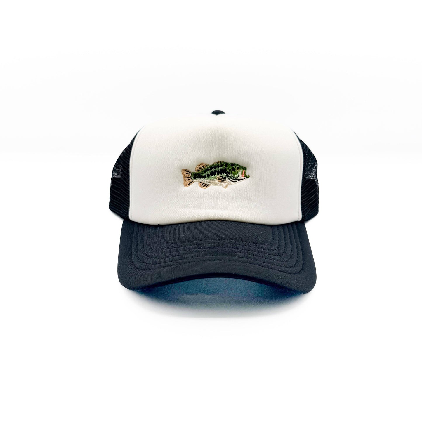Bass Fish Trucker Hat | Black/White