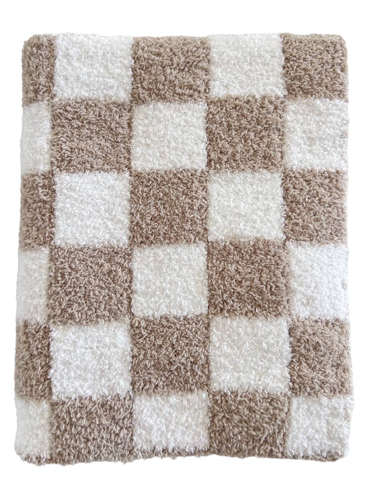 Phufy® Bliss Checkerboard Mini Blanket | Cocoa
