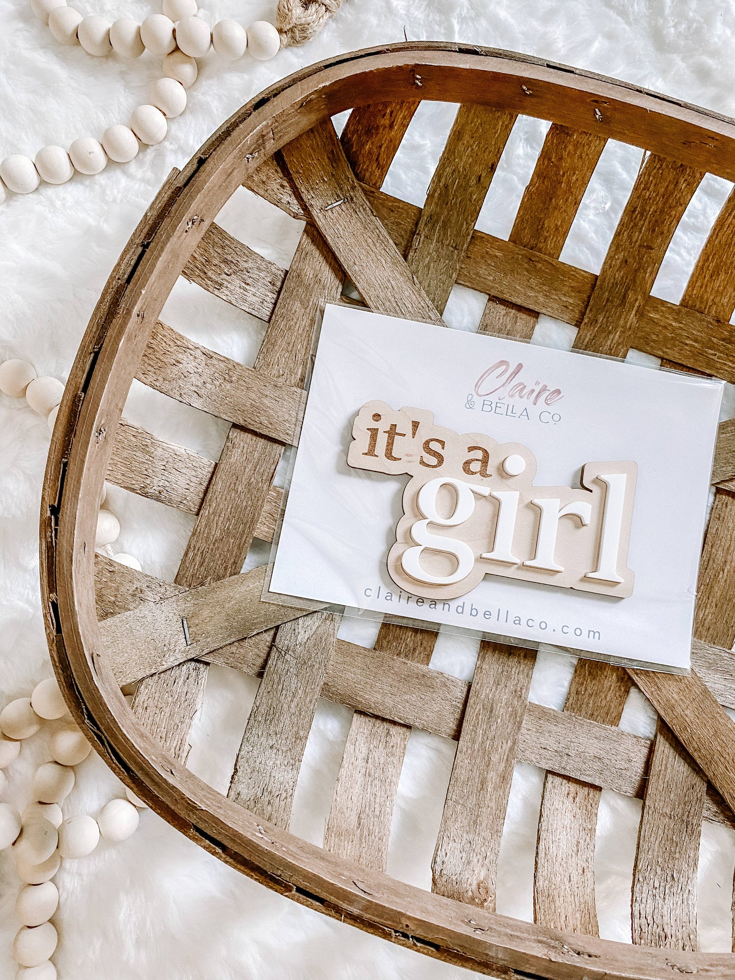 It’s a Girl Gender Reveal Announcement Sign: White